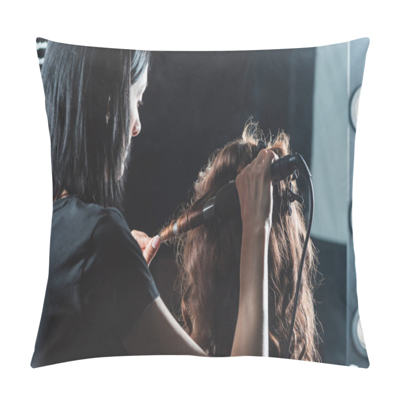 Personality  Hair Dresser Doing Hairstyle Pillow Covers