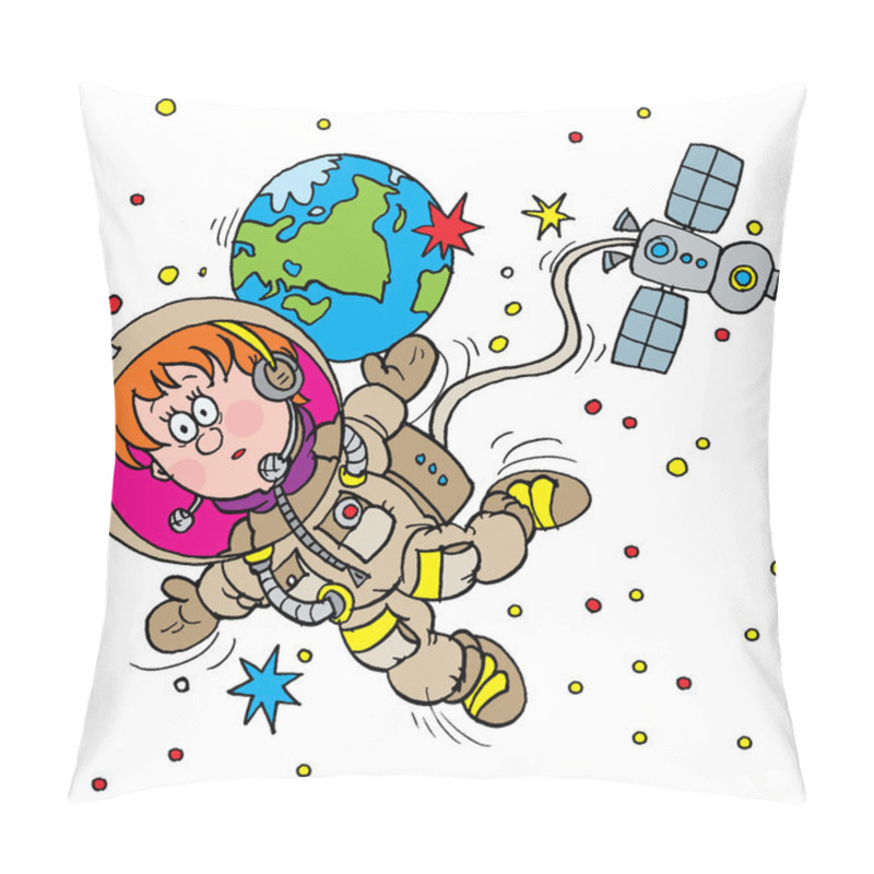 Personality  Boy Floating In Outer Space As An Astronaut Pillow Covers