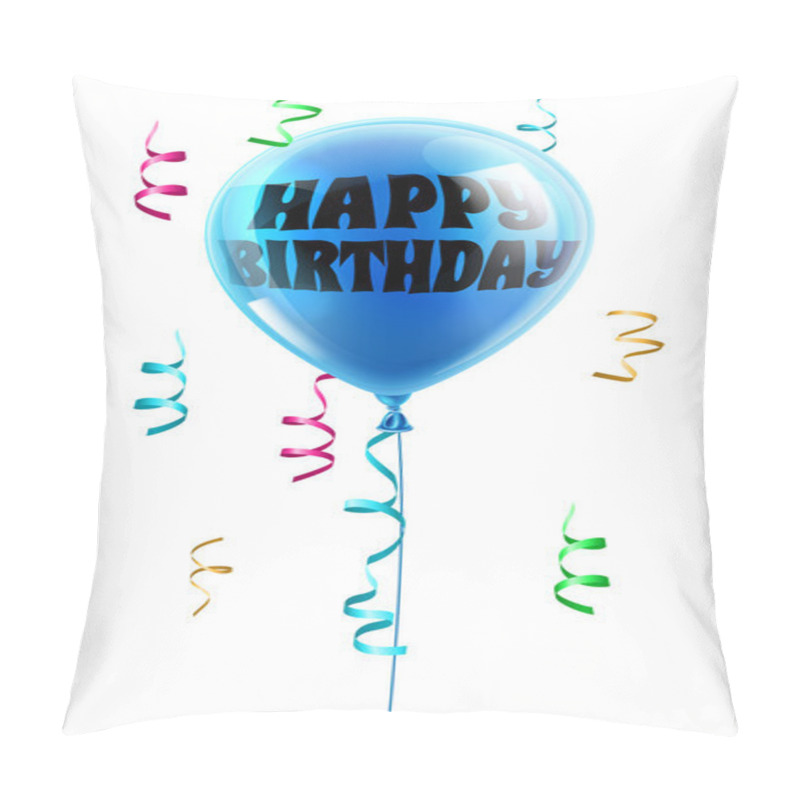 Personality  Happy Birthday Blue Balloon Pillow Covers