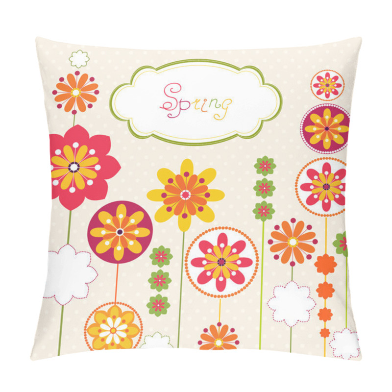 Personality  Vector Illustration With Fantastic Spring Flowers. Pillow Covers