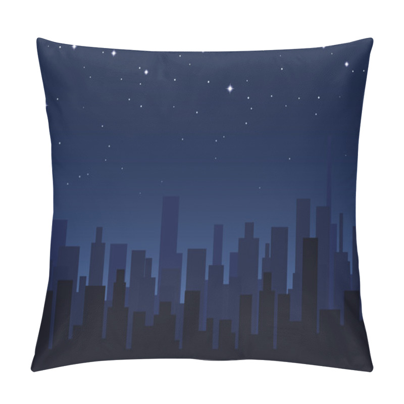 Personality  Night City Vector Illustration. Pillow Covers