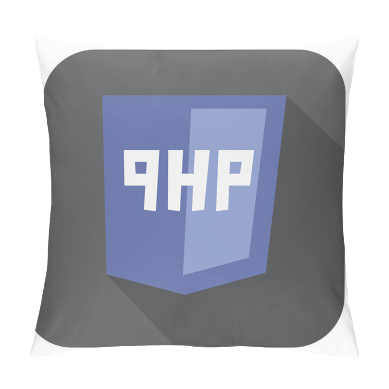 Personality  Vector Illustration Of Violet Shield With Php Programming Langua Pillow Covers