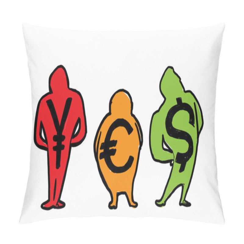 Personality  Currency Sketched Concept Pillow Covers