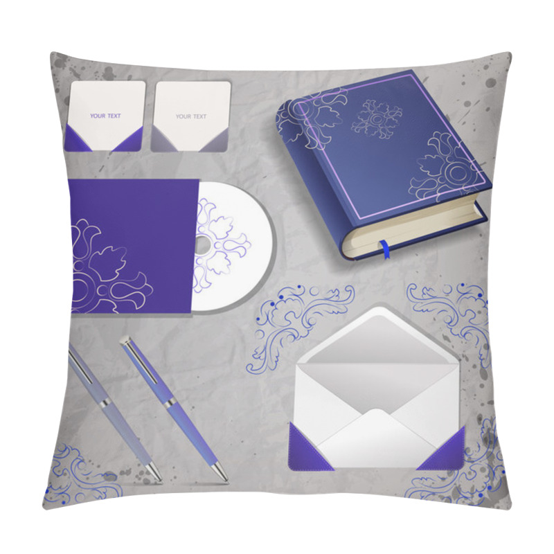 Personality  Vector Templates Of Book, Pen, Envelope And Disk. Pillow Covers