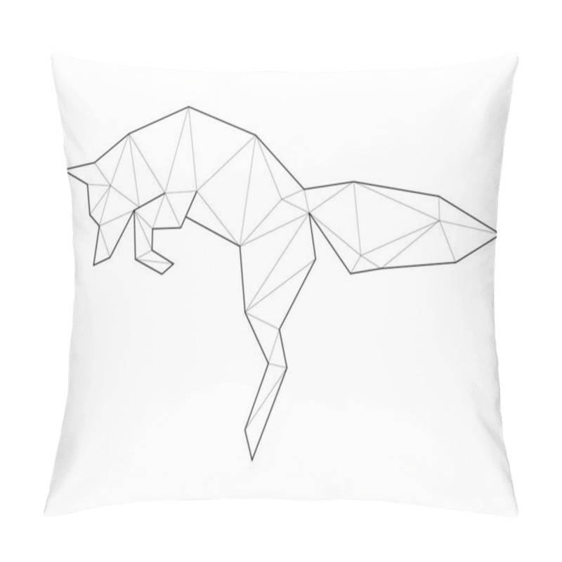 Personality  Low Poly Art Of Animals. Jumping Fox. Good For Wall Decoration. Printable Images. Suitable For Coloring Pages. Pillow Covers