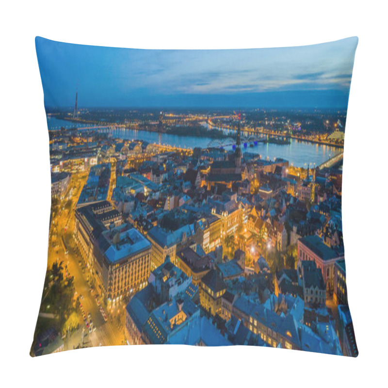 Personality  Beautiful Aerial Panorama View Of Riga City Skyline, Latvia Pillow Covers