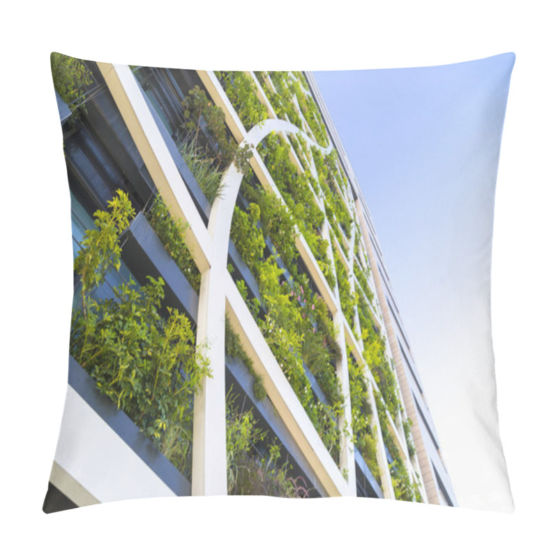 Personality  Detail From A Living Wall Covered With Variety Of Plants, Flowers And Grass, Eco-friendly Urban Architecture In Tel Aviv, Israel Pillow Covers