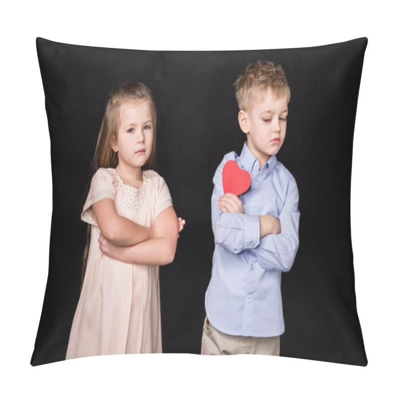 Personality  Kids With Paper Heart Pillow Covers