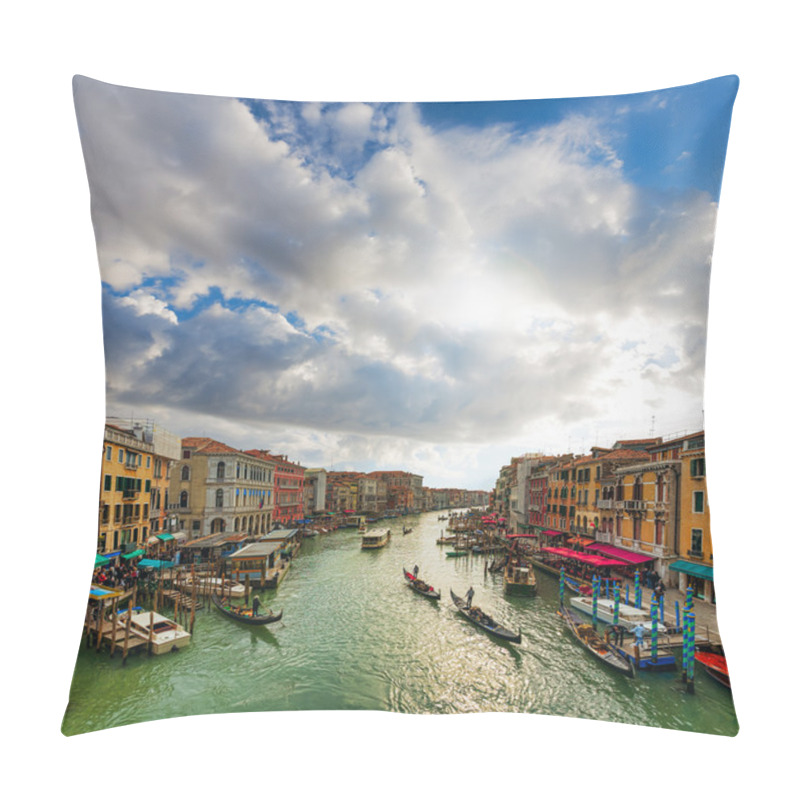 Personality  Venice - Gondolas And Boats On The Grand Canal. Pillow Covers