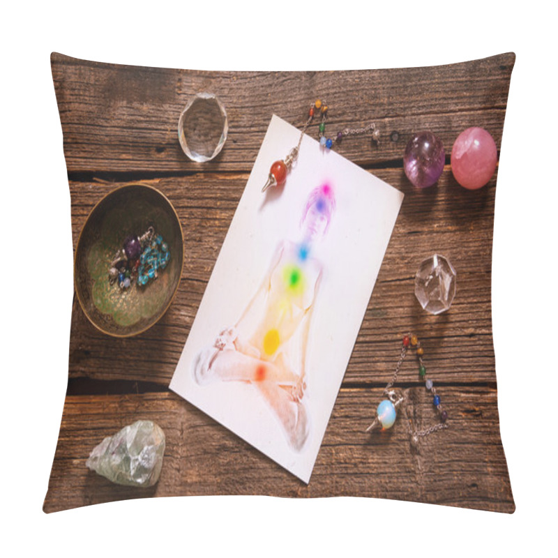 Personality  Chakras Over A Human Body Pillow Covers