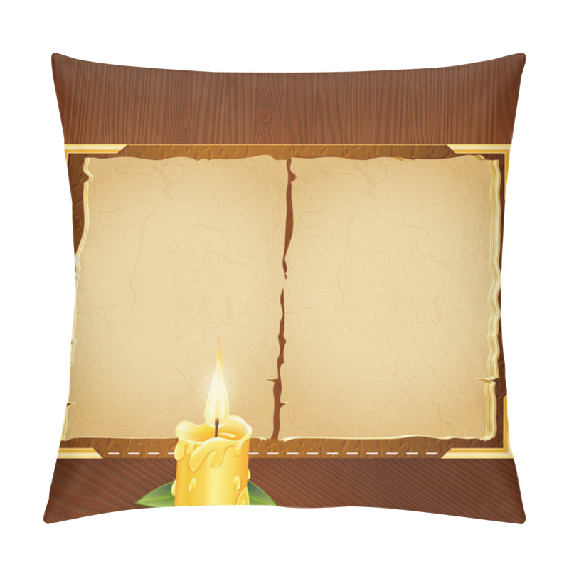 Personality  Old Book And Candle. Vector Illustration Pillow Covers