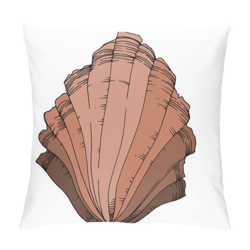 Personality  Vector Summer Beach Seashell Tropical Elements. Black And White  Pillow Covers