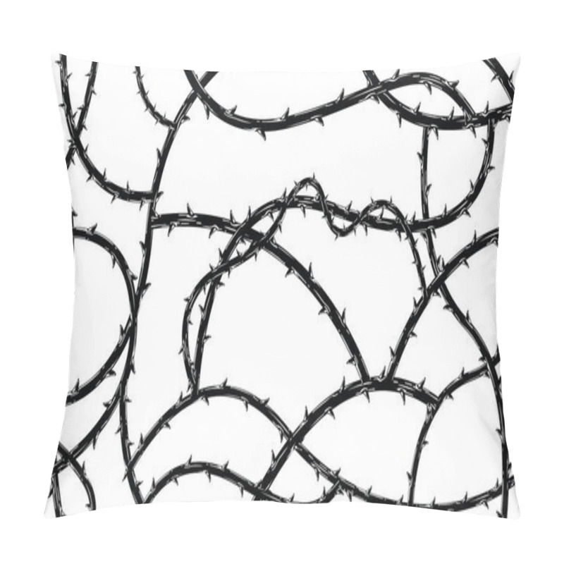 Personality  Blackthorn Branches With Thorns Stylish Background. Pillow Covers