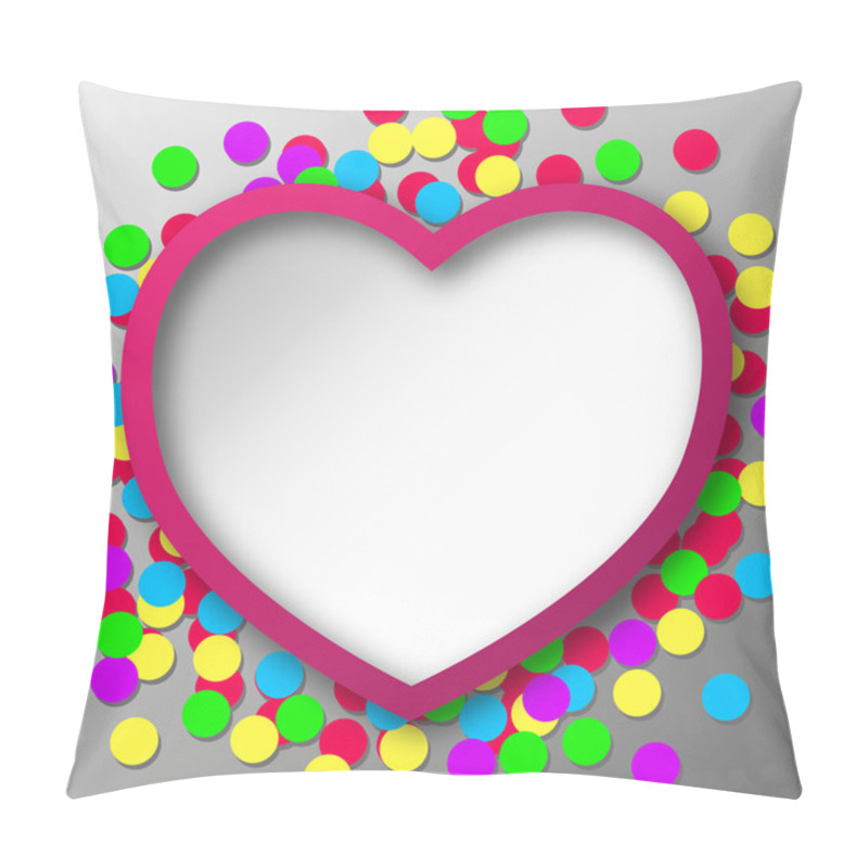 Personality  Abstract Heart With Confetti Snippets Pillow Covers