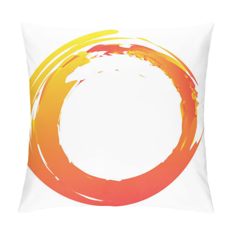 Personality  Grungy, Textured Circle Element. Circular Splatter Shape Pillow Covers