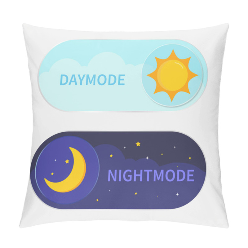 Personality  Day And Night Mode Switch Sun And Moon Button. Design For Website And Application. Vector Illustration. Pillow Covers