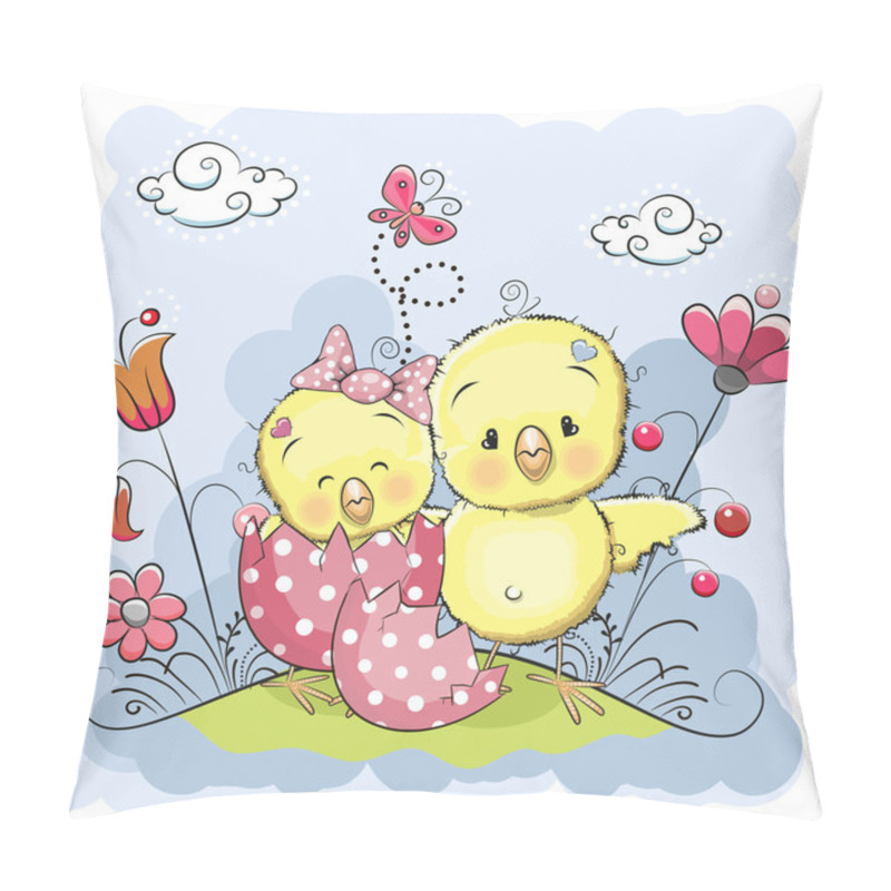 Personality  Two Chicks Pillow Covers