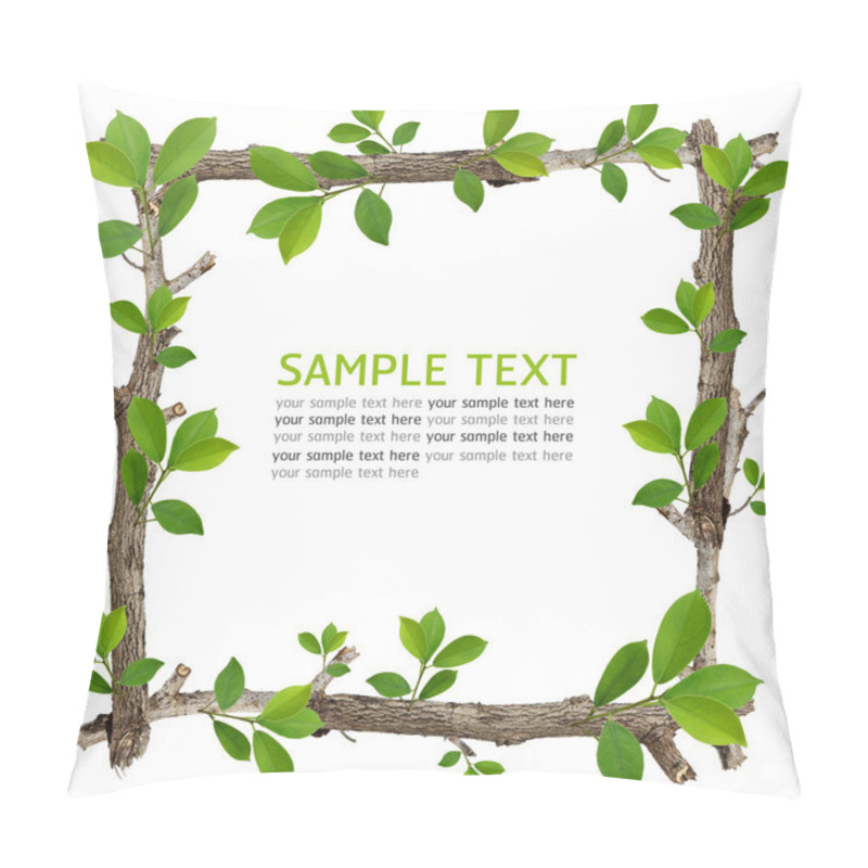 Personality  Twig And Green Leaf Frame Pillow Covers