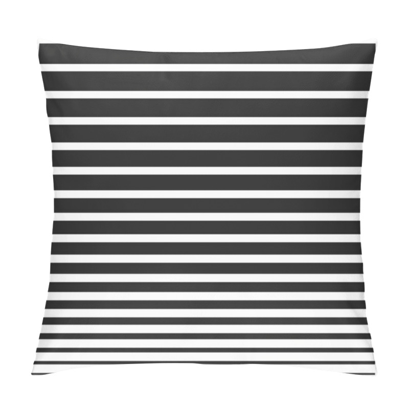 Personality  Horizontal Black Lines. Thin And Thick Shapes. Repeating Line Pattern. Vector Illustration. EPS 10. Pillow Covers