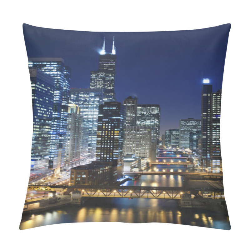 Personality  Chicago At Night. Pillow Covers