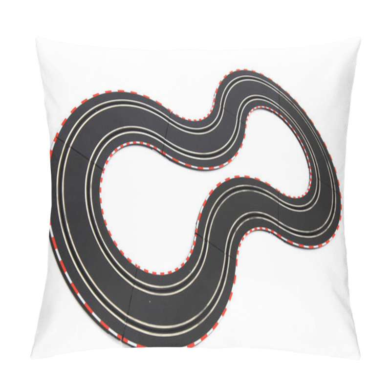 Personality  Track Race Toy Isolated On The White Background Pillow Covers