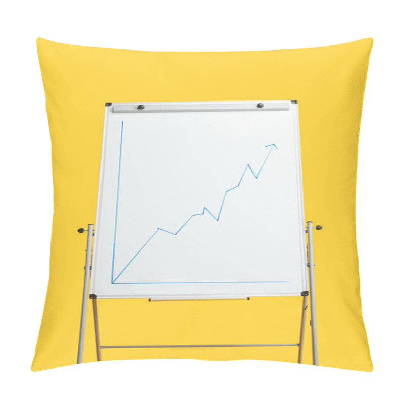 Personality  White Flipchart With Growth Graphic Isolated On Yellow Pillow Covers