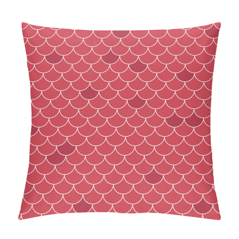 Personality  Fish Scales Seamless Pattern. Repeating Geometric Background In Red Tones. Stylized Geometric Vector Illustration EPS8. Pillow Covers