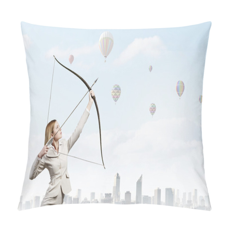 Personality  Woman Aiming Her Goal Pillow Covers