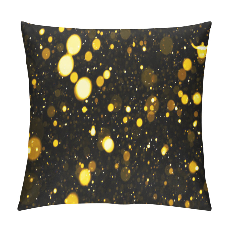 Personality  Falling Snow On Black Background. Pillow Covers