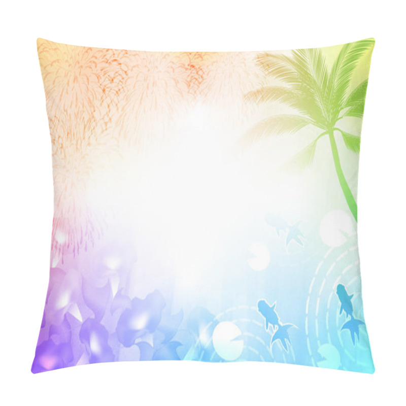 Personality  Sea Fireworks Goldfish Summer Background Pillow Covers