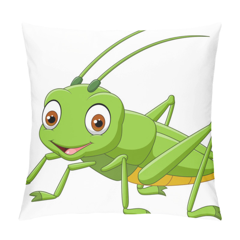 Personality  Cartoon Grasshopper Isolated On White Background Pillow Covers