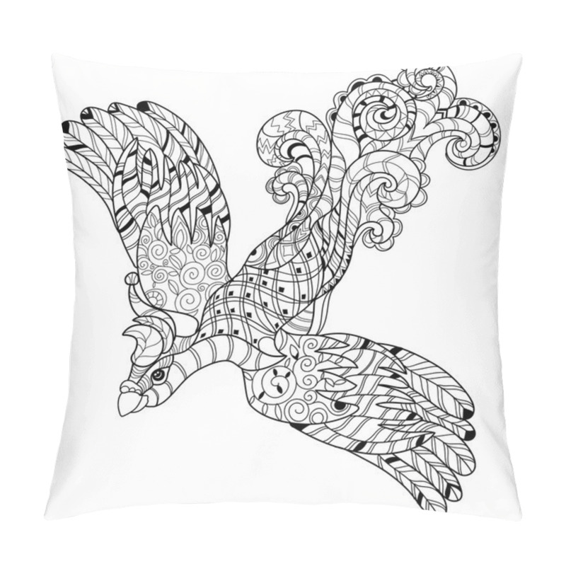 Personality  Vector Illustration Of The Firebird. Peacock Pillow Covers