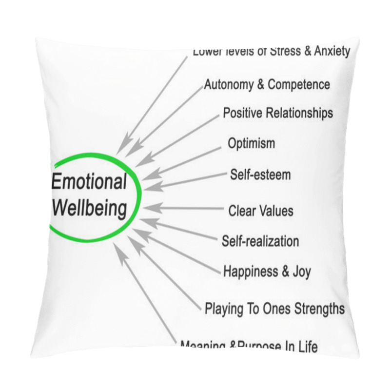 Personality  Diagram Of Emotional Wellbeing Pillow Covers