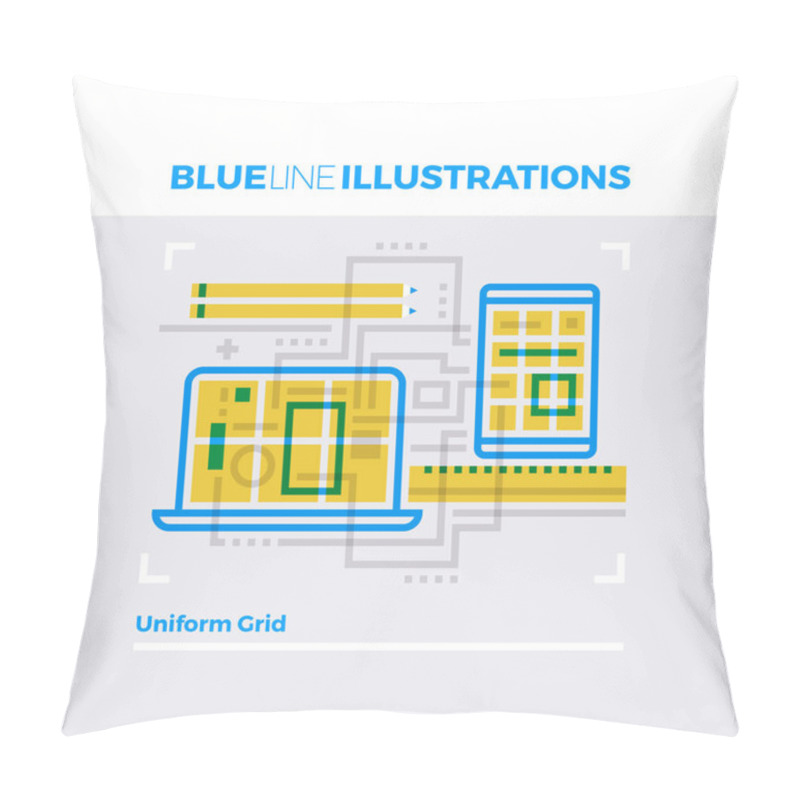 Personality  Uniform Grid Blue Line Illustration Pillow Covers