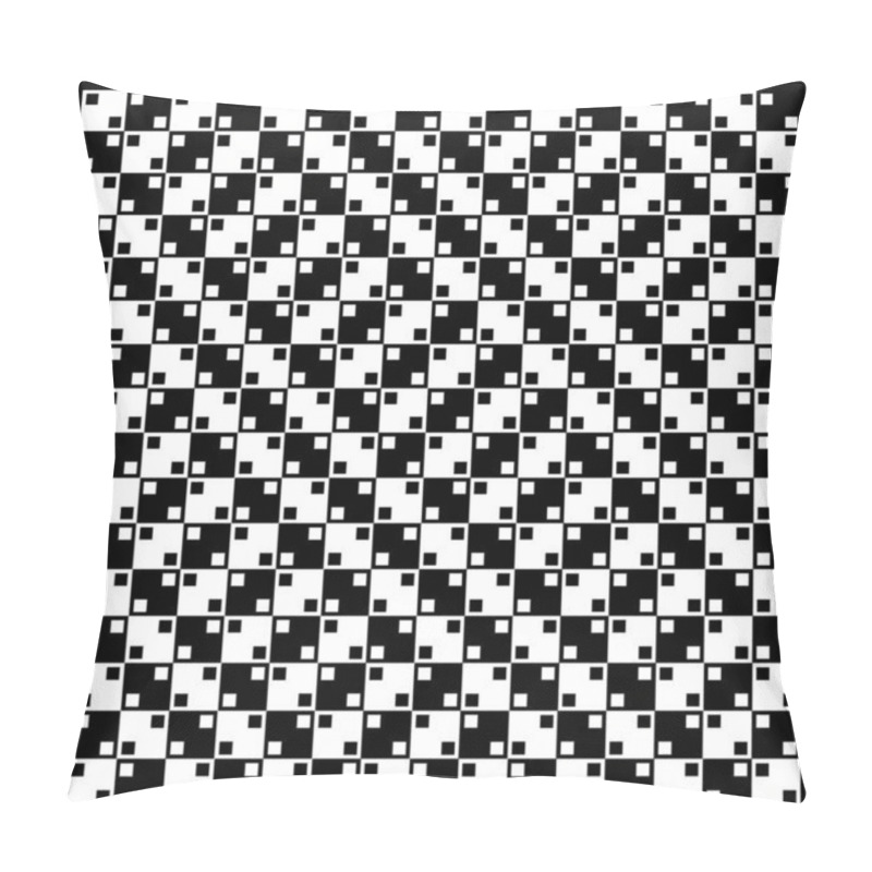 Personality  Optical Illusion Of Black And White Squares. Black And White Hypnotic Patterns Pillow Covers