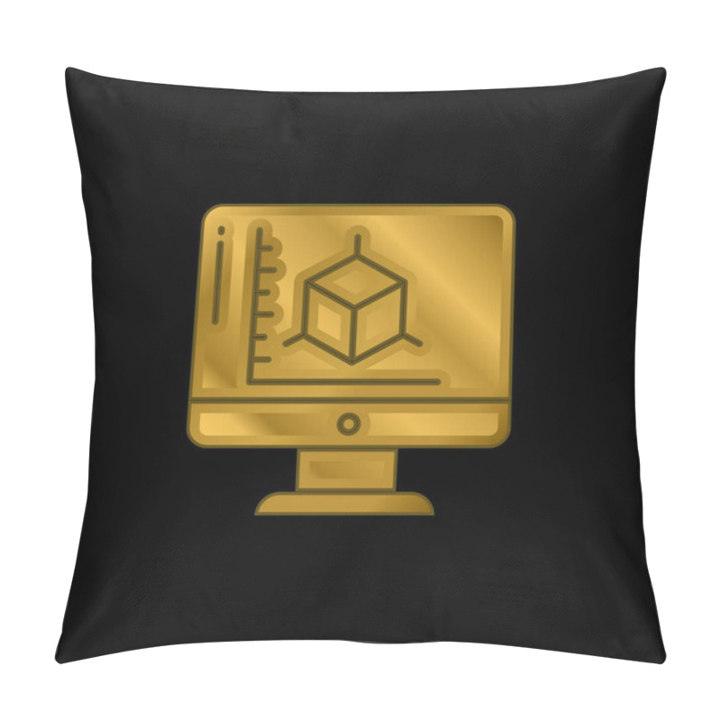 Personality  3d Modeling Gold Plated Metalic Icon Or Logo Vector Pillow Covers