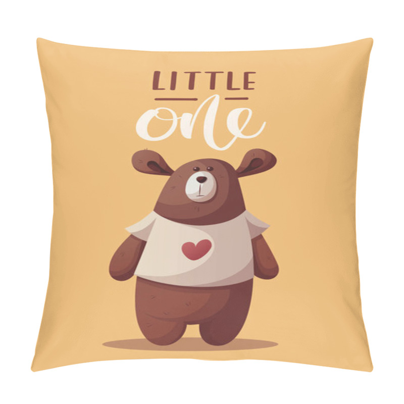 Personality  Card With Teddy Bear And Handwritten Text. Children's Toys, Kid's Shop, Playing, Childhood Concept. Vector Illustration For Card, Postcard, Cover. Pillow Covers