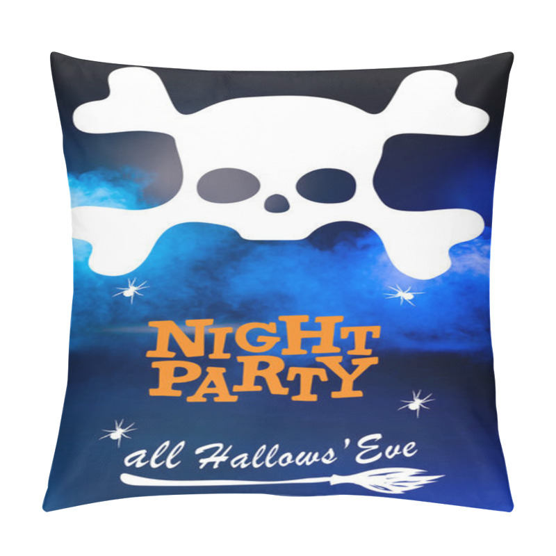 Personality  Night Party Lettering On Blue Dark Background With Smoke Pillow Covers