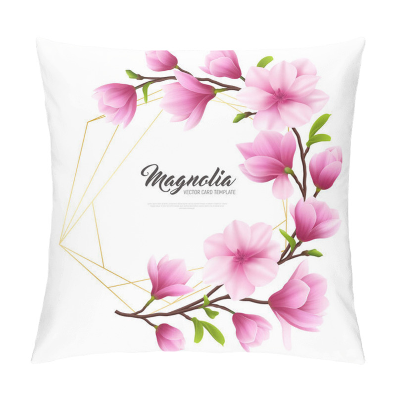 Personality  Realistic Magnolia Flower Illustration Pillow Covers