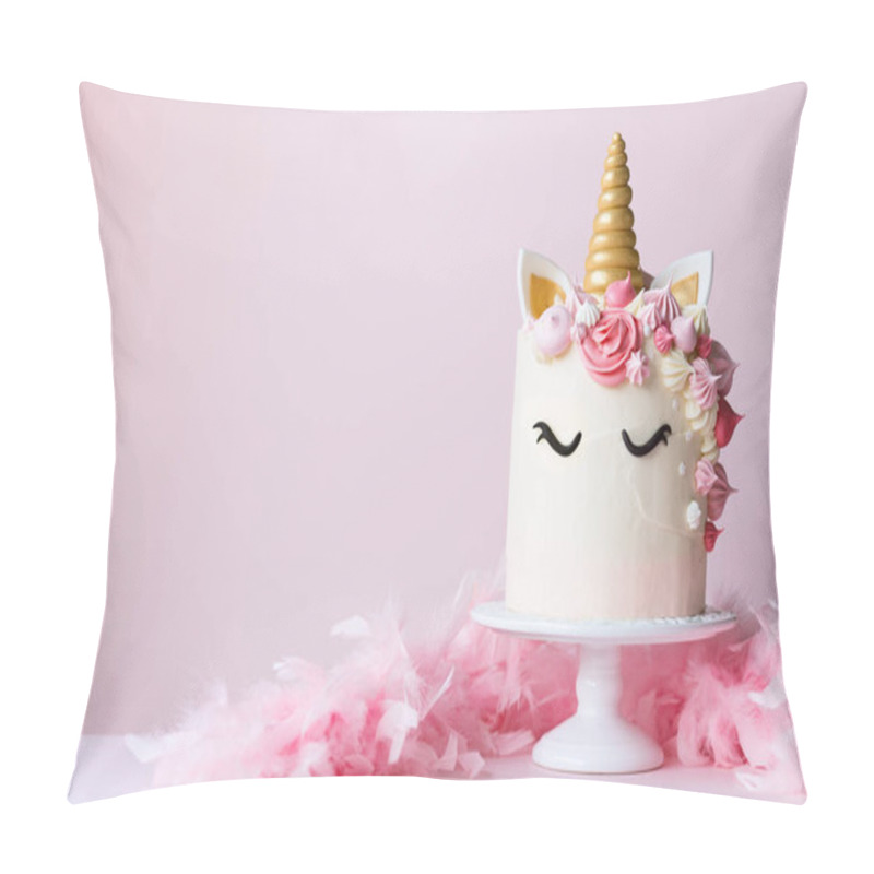 Personality  Unicorn Cake On A Cakestand Pillow Covers