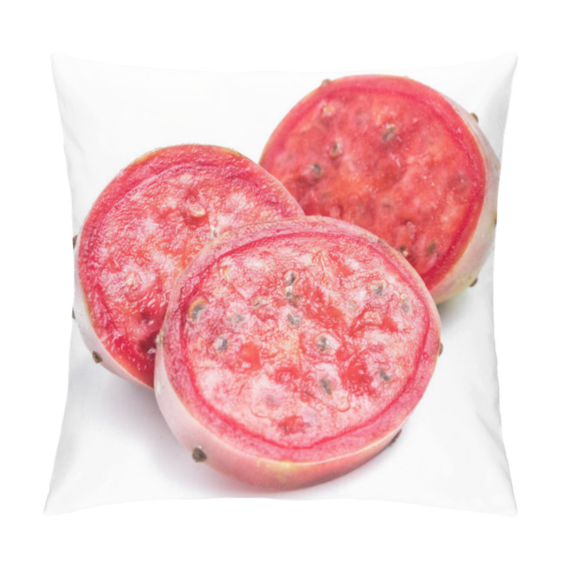 Personality  Opuntia Fruit Or Prickly Pear Fruit On White Background. Close-up. Pillow Covers