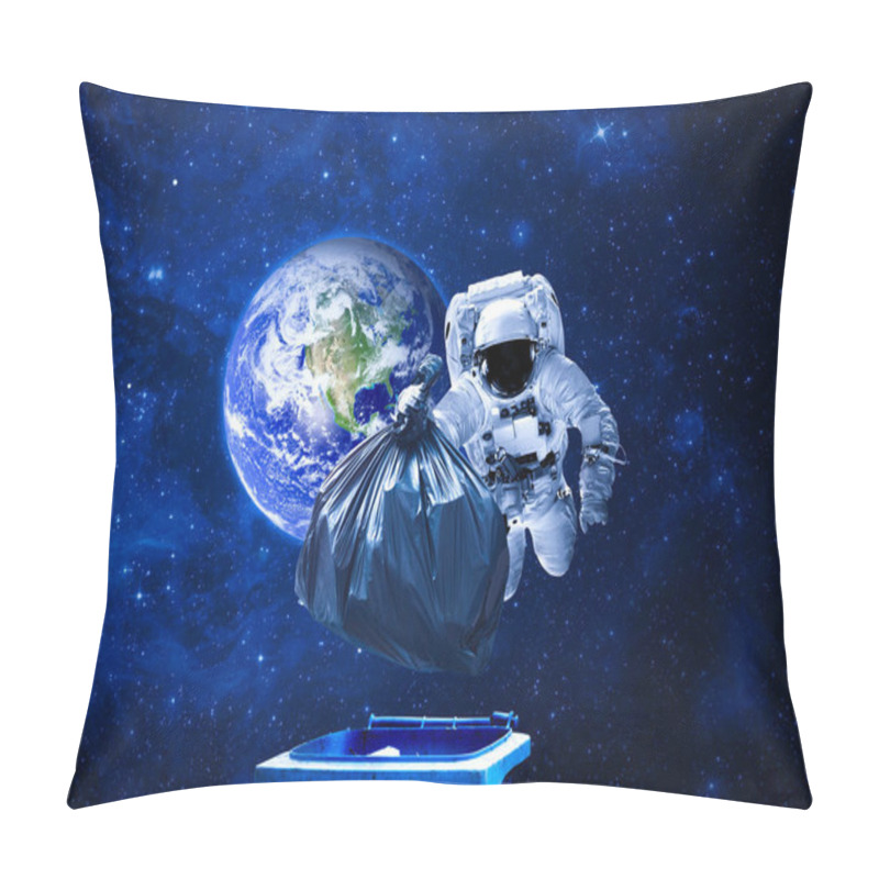 Personality  Space Debris, Pollution Of The Atmosphere. Debris In Space And An Astronaut. Astronaut Collecting Garbage In Space. 3D Illustration. Elements Of This Image Furnished By NASA. Pillow Covers