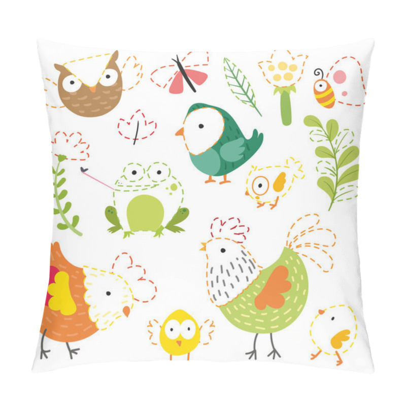 Personality  Nature Worksheet Vector Design, Animals Artwork Vector Design Pillow Covers