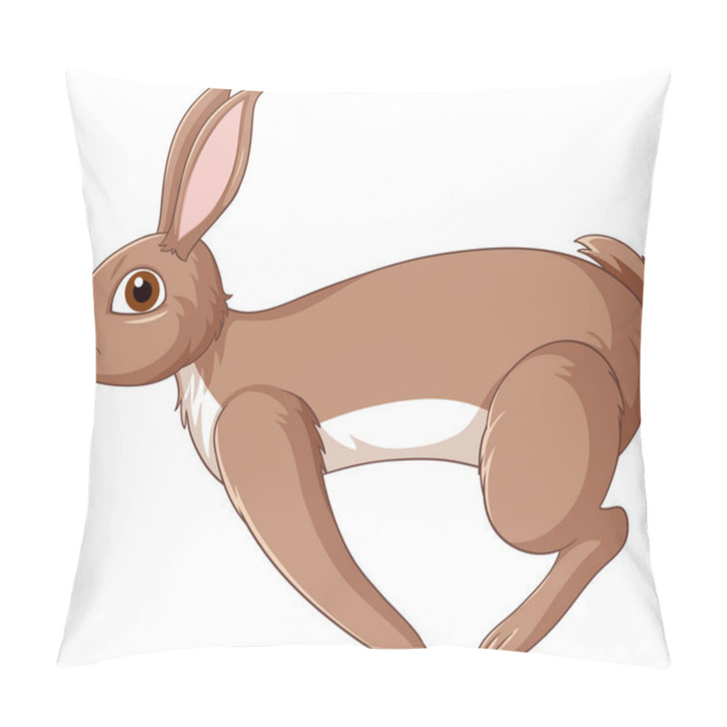 Personality  Cute Brown Rabbit Cartoon Character Illustration Pillow Covers