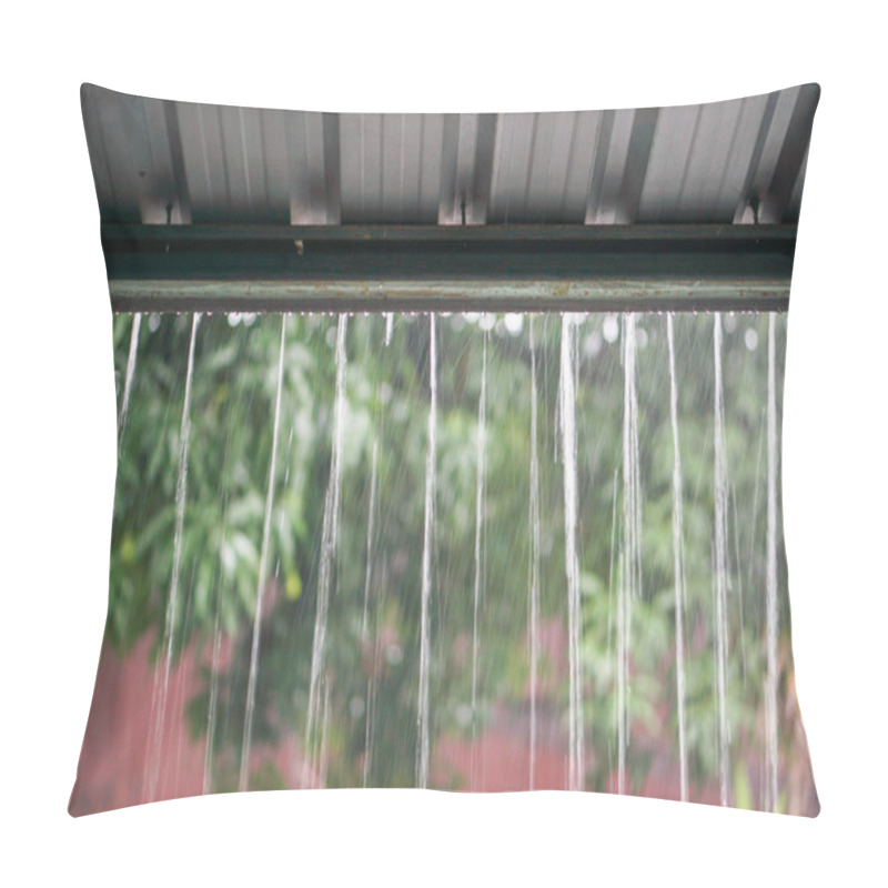 Personality  Rain Drops Fast Dipping From Zinc Roof Pillow Covers