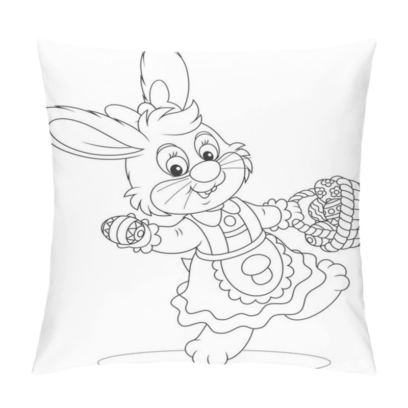 Personality  Easter Bunny With A Basket Of Eggs Pillow Covers