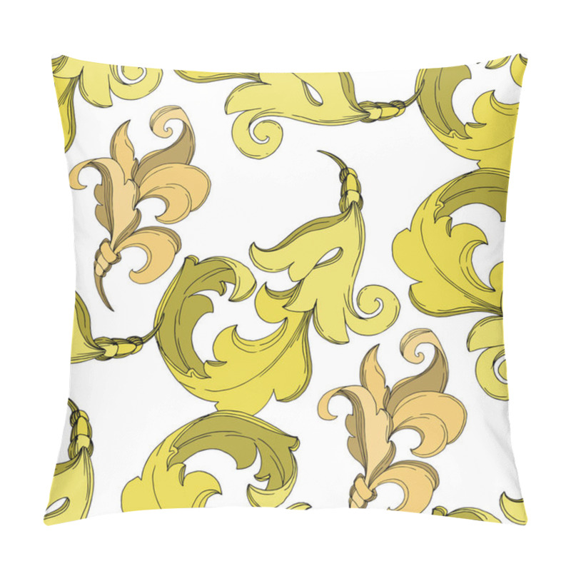 Personality  Vector Golden Monogram Floral Ornament. Black And White Engraved Ink Art. Seamless Background Pattern. Pillow Covers