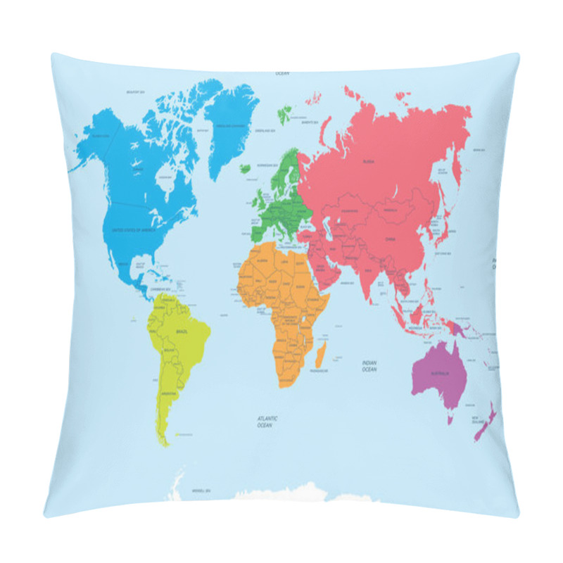 Personality  Continents Of The World And Political Map Pillow Covers