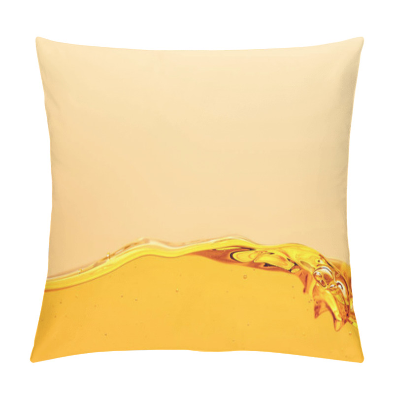 Personality  Smooth Yellow Bright Liquid With Wave Isolated On Yellow Pillow Covers