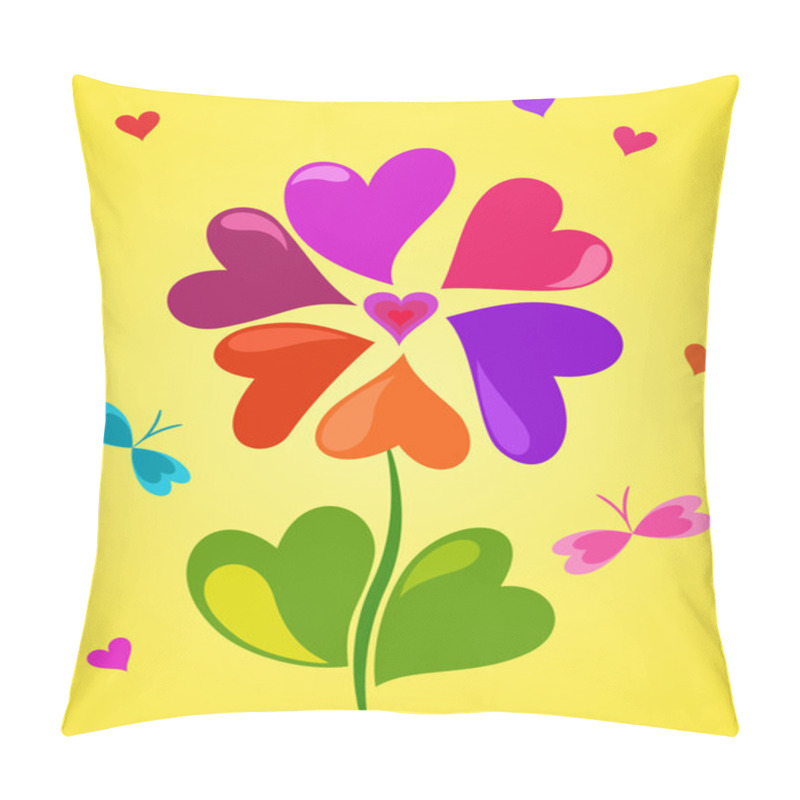 Personality  Floral Composition Of Hearts Pillow Covers